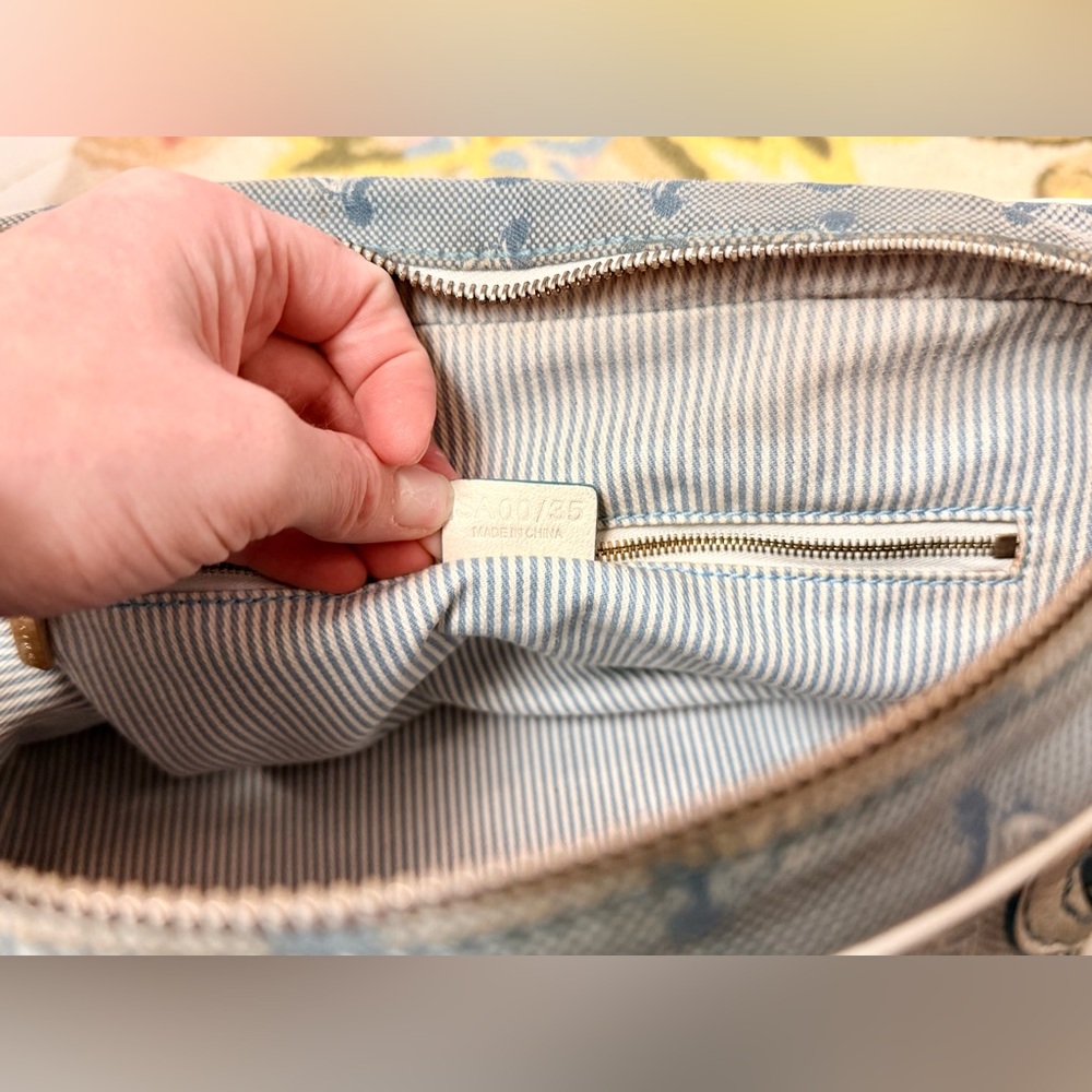 SOLD CELINE Vintage Y2K C Macadam Light Blue & White Cotton Canvas White - Picture 12 of 16